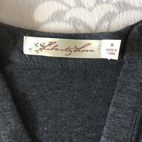 Liberty Love - Charcoal Button Up Front Blouse - Picture 8 of 8